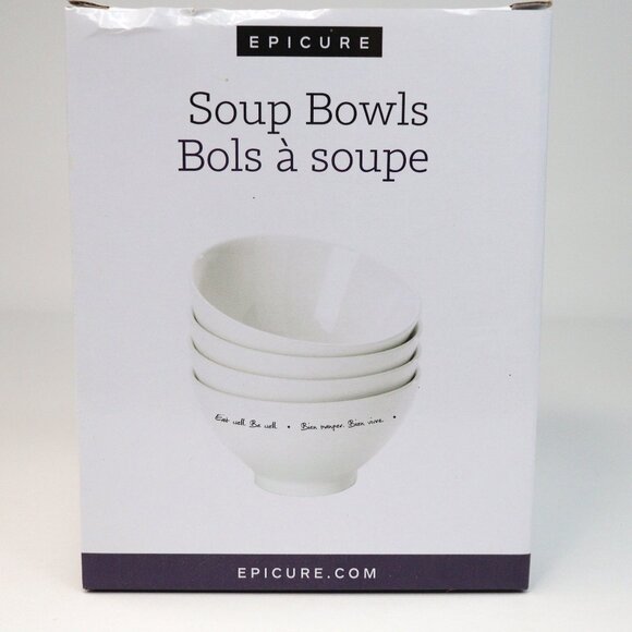 BNIB Epicure Soup Bowls 4 Piece Set - Picture 1 of 6